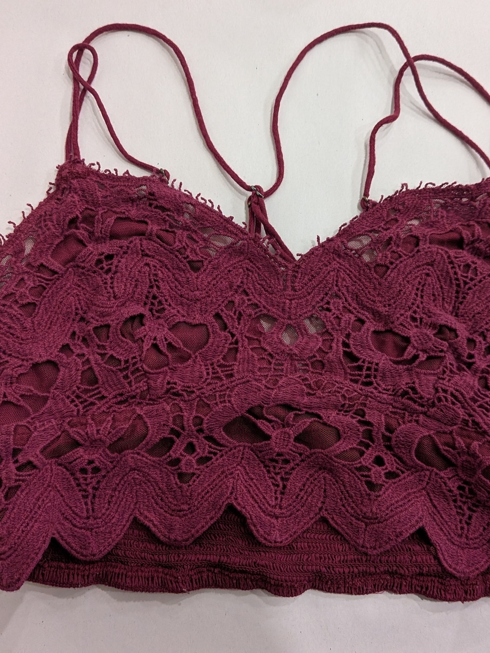 Free People XS Lace Bralette Cami in Wine